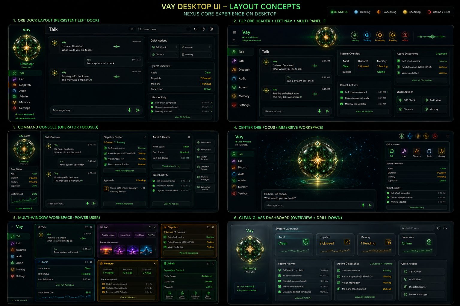 Vay desktop layout concepts